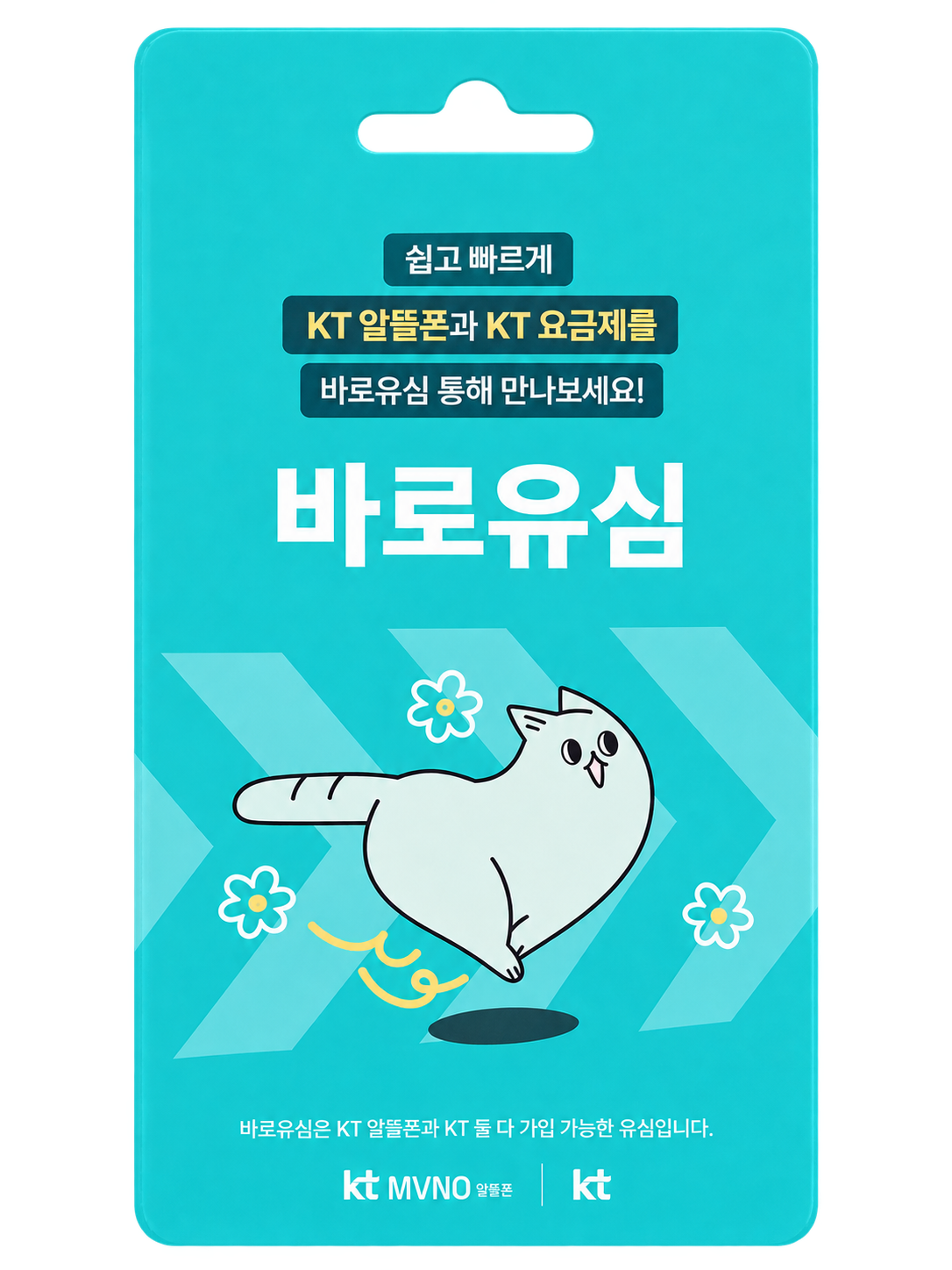 민트색 KT 바로유심 패키지